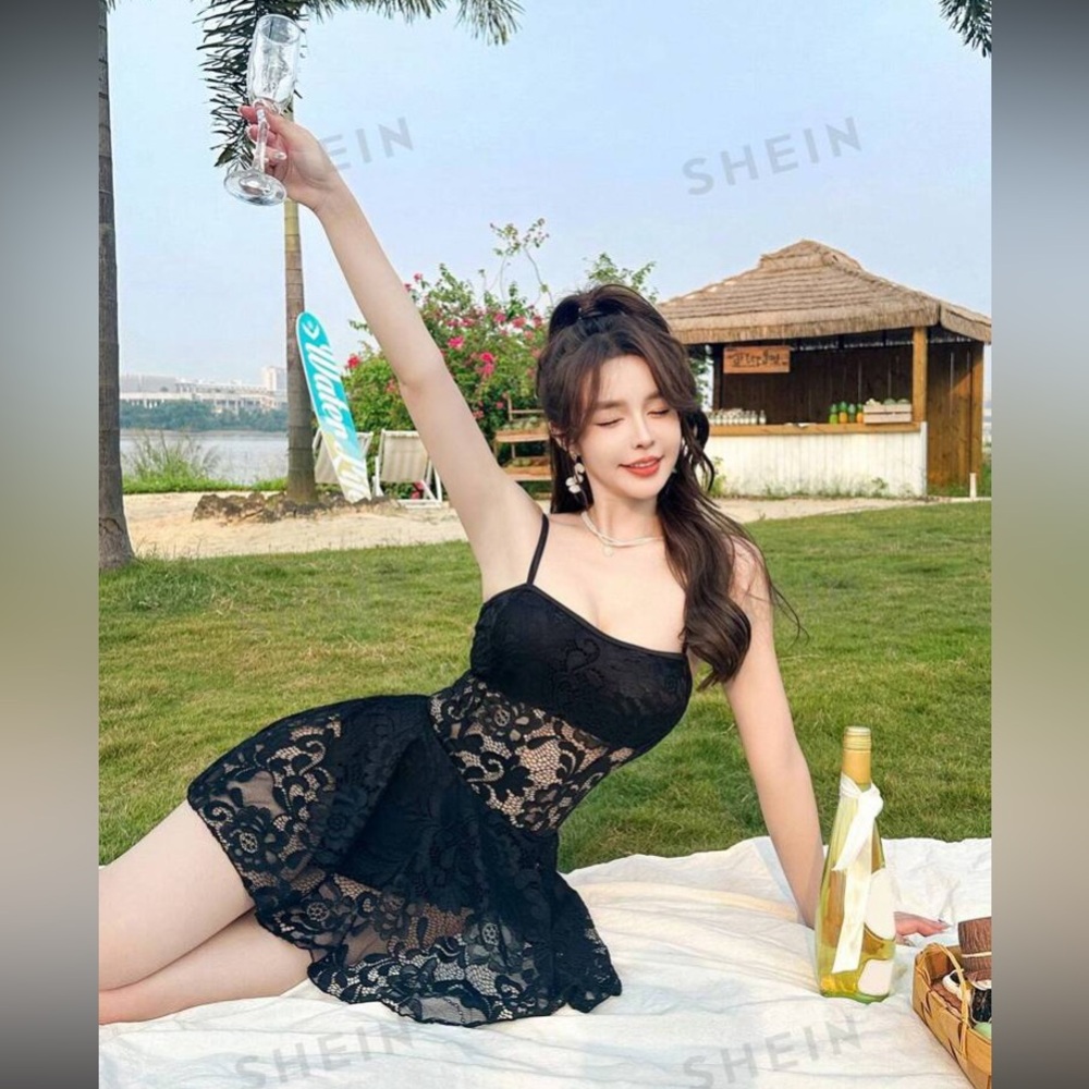 One Piece Lace Cami Swimsuit